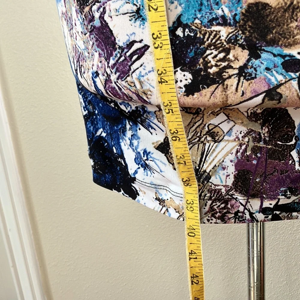 Abstract Multicolor Dress with Ruched Sides - Picture 6 of 10